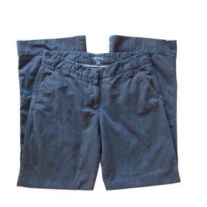 Bitten Sarah Jessica Parker Blue Chino Pants 10 Straight Leg Pockets Cotton